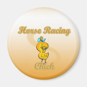 Horse Racing Chick Magnet