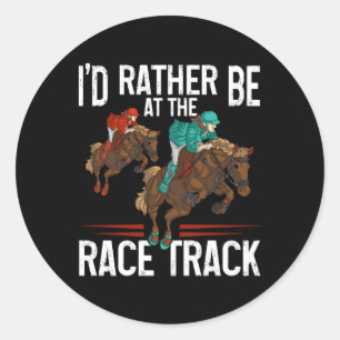 Horse Racing Classic Round Sticker
