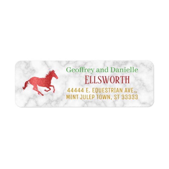 Horse Racing Derby Colourful Spring Return Address Label (Front)