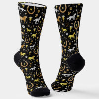 Horse Racing Derby Day Party Black Gold Pattern