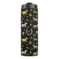 Horse Racing Derby Day Party Black Gold Pattern