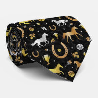 Horse Racing Derby Day Party Black Gold Pattern