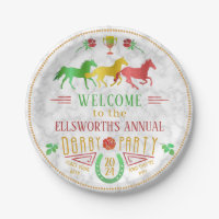 Horse Racing Derby Day Party Colourful Marble