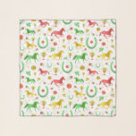 Horse Racing Derby Day Party Colourful Pattern Scarf<br><div class="desc">Celebrate your favourite horse racing derby with this gorgeous pattern. The repeating design is made in bright spring shades of green, gold, and red on a white / grey background with a slight marble effect. The ornate pattern includes horses, trophies, horseshoes, and roses. Contact FancyCelebration for changes. See the matching...</div>