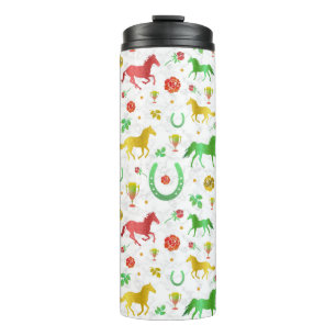 Horse Racing Derby Day Party Colourful Pattern Thermal Tumbler