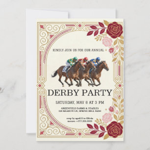 Horse Racing Derby Party Vintage Invitation 2026