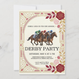 Horse Racing Derby Party Vintage Invitation 2026