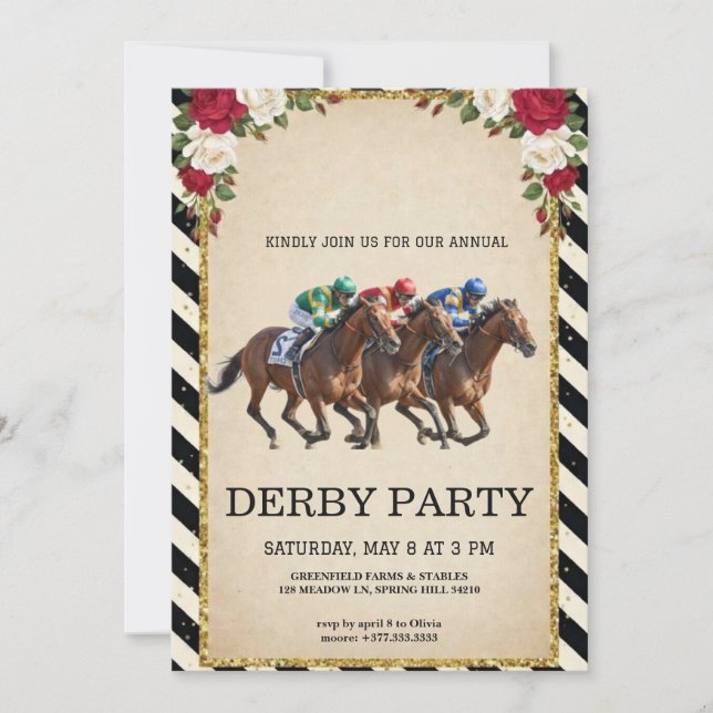 Horse Racing Derby Party Vintage Invitation 2026 (Front)