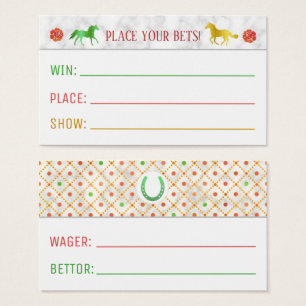 Horse Racing Derby Wager Party Games Betting Slip