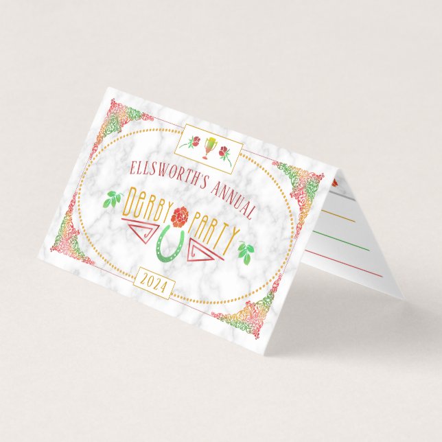 Horse Racing Derby Wager Party Games Betting Slip Business Card (Front)