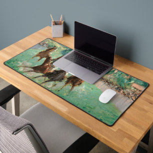 Horse Racing, Famous Painting Desk Mat