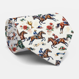 Horse Racing Faux Silk Prize Horse Gentleman's Tie