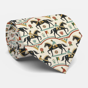 Horse Racing Faux Silk Prize Horse Gentleman's Tie