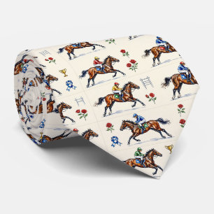 Horse Racing Faux Silk Prize Horse Gentleman's Tie
