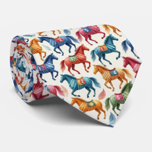 Horse Racing Faux Silk Prize Horse Gentleman's Tie