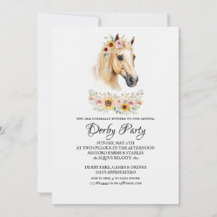 Horse Racing Floral Derby Day Party Invitation