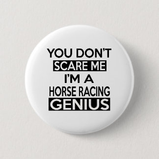HORSE RACING GENIUS DESIGNS 6 CM ROUND BADGE