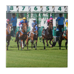 Horse Racing Horses Leaving The Gate Tile