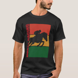 Horse Racing Jockey Galloping Horse Silhouette T-Shirt