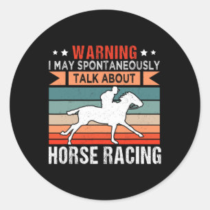 Horse Racing Jockey Horseback Riding Barrel Racer  Classic Round Sticker