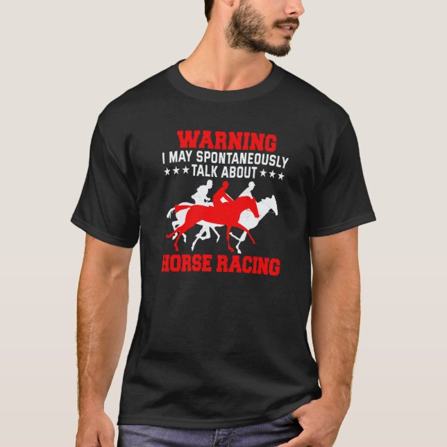 Horse Racing Jockey Horseback Riding Barrel Racer  T-Shirt (Front)