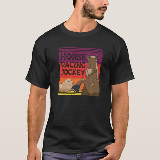 Horse Racing Jockey Horses Race Racer T-Shirt (Front)