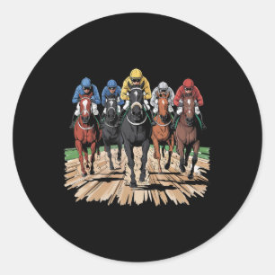 Horse Racing Jockey Racer Der Classic Round Sticker