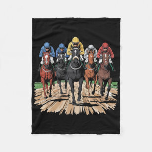 Horse Racing Jockey Racer Der Fleece Blanket