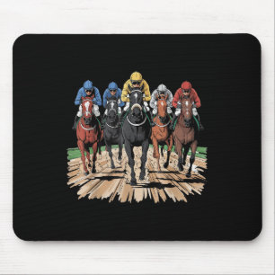Horse Racing Jockey Racer Derby Rider Gifts Men Wo Mouse Pad