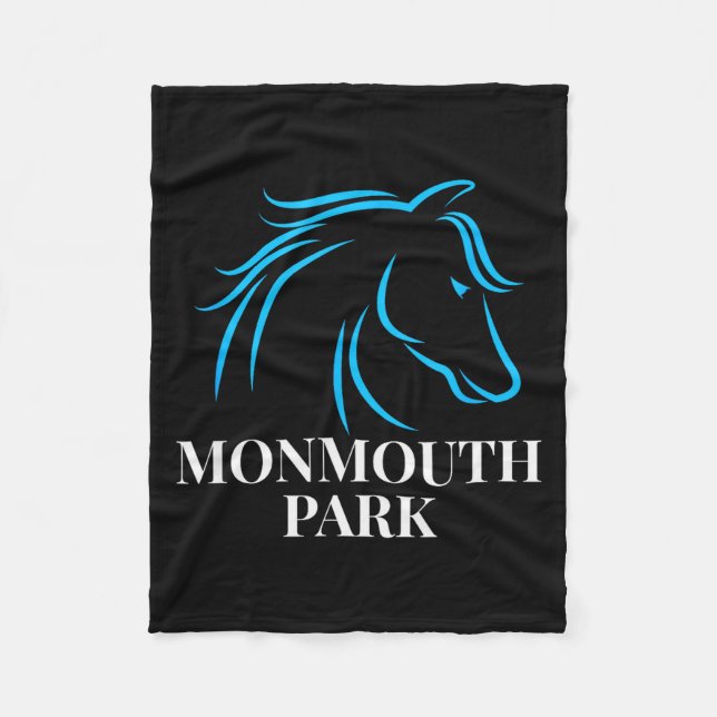 Horse Racing Monmouth Park Oceanrt New Jersey Hors Fleece Blanket (Front)