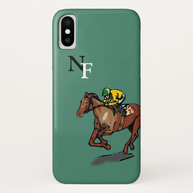 Horse Racing Monogrammed Case-Mate iPhone Case (Back)