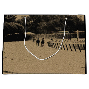 Horse Racing Muddy Track Grunge Large Gift Bag