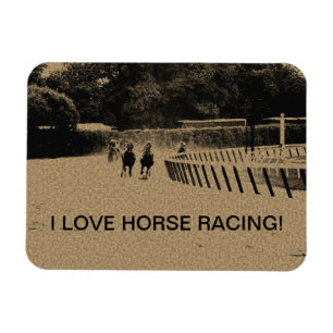 Horse Racing Muddy Track Grunge Magnet