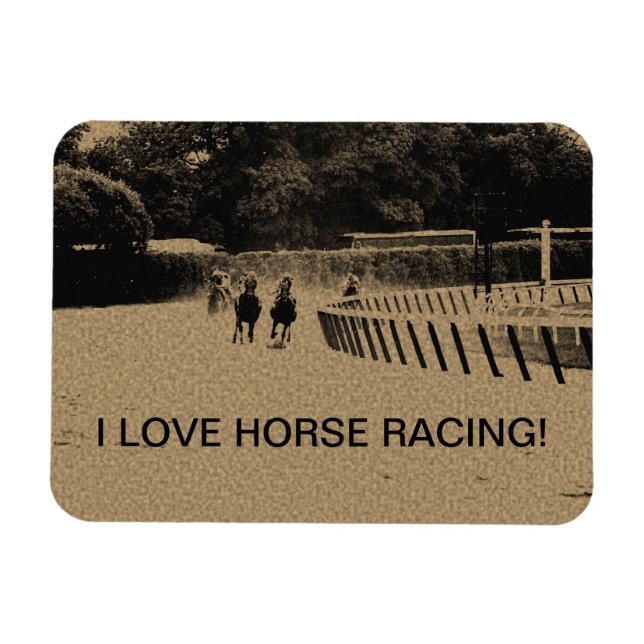 Horse Racing Muddy Track Grunge Magnet (Horizontal)