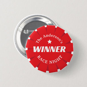 Horse Racing Night First Place Winner Rosette 6 Cm Round Badge