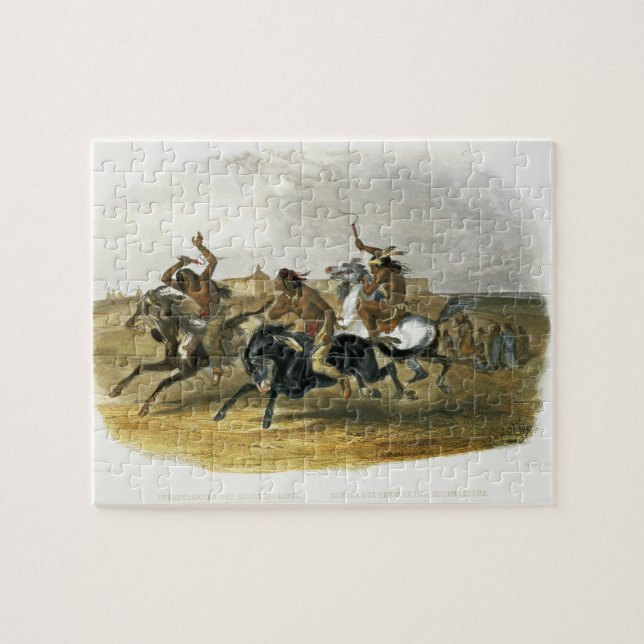 Horse Racing of Sioux Indians near Fort Pierre, pl Jigsaw Puzzle (Horizontal)