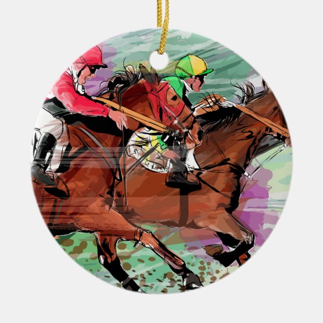 Horse Racing Ornament (Front)