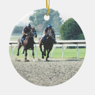 Horse racing ornament