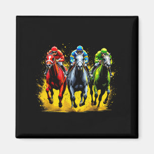 Horse racing outfit dynamic race scene derby magnet