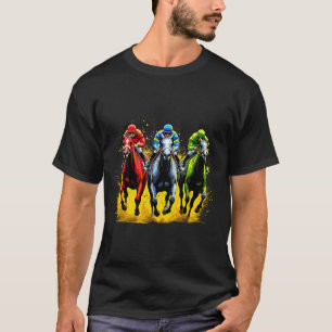 Horse racing outfit dynamic race scene derby T-Shirt