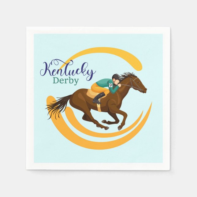 Horse Racing Paper Napkin (Front)