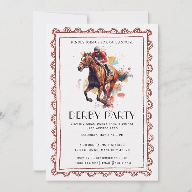 Horse Racing Party Invitation (Front)