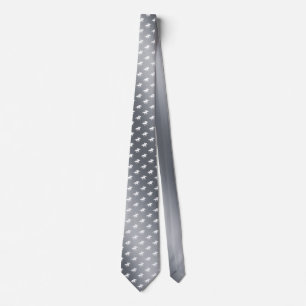 Horse Racing Pattern   Graphic Silver Tie