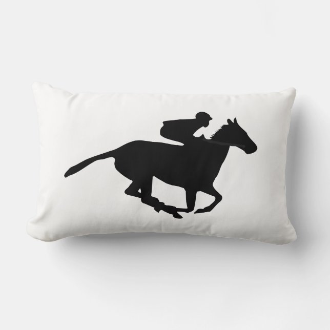 Horse Racing Pictogram Lumbar Cushion (Front)