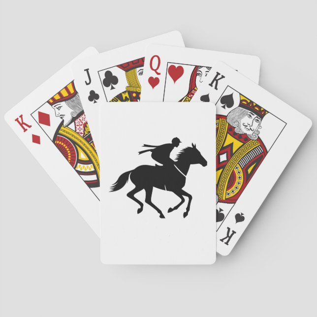 Horse Racing Silhouette Playing Cards (Back)