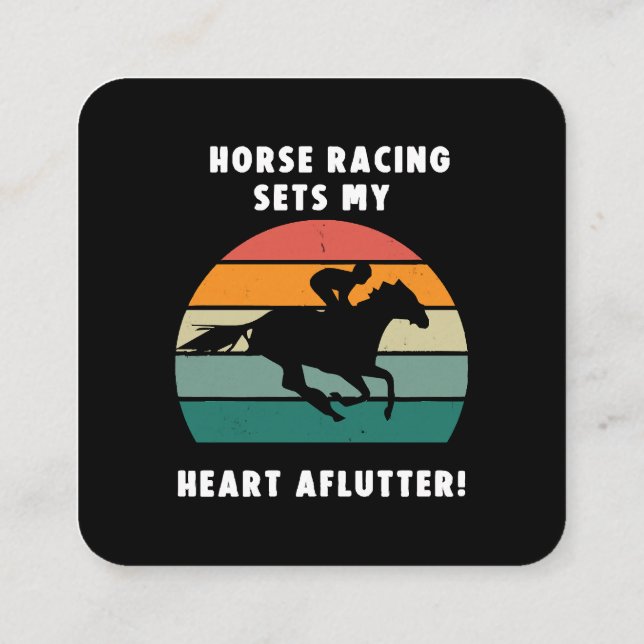 Horse Racing Square Business Card (Back)