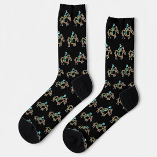 Horse Racing Stickman Socks