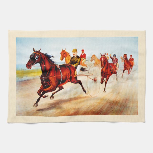Horse racing tea towel (Horizontal)