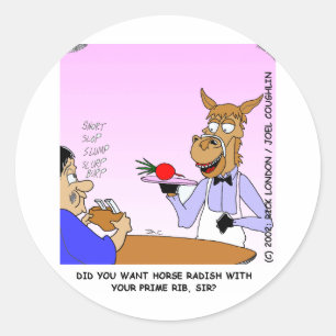 Horse Radish Funny Gifts & Collectibles Classic Round Sticker