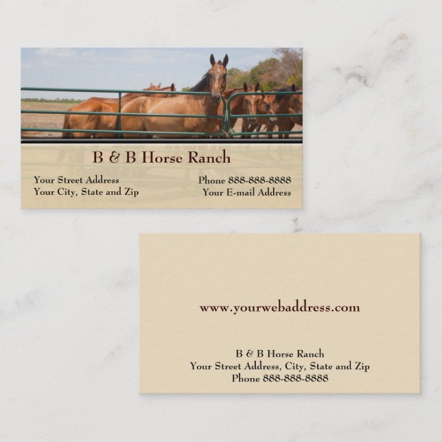 Horse Ranch Business Card (Front/Back)